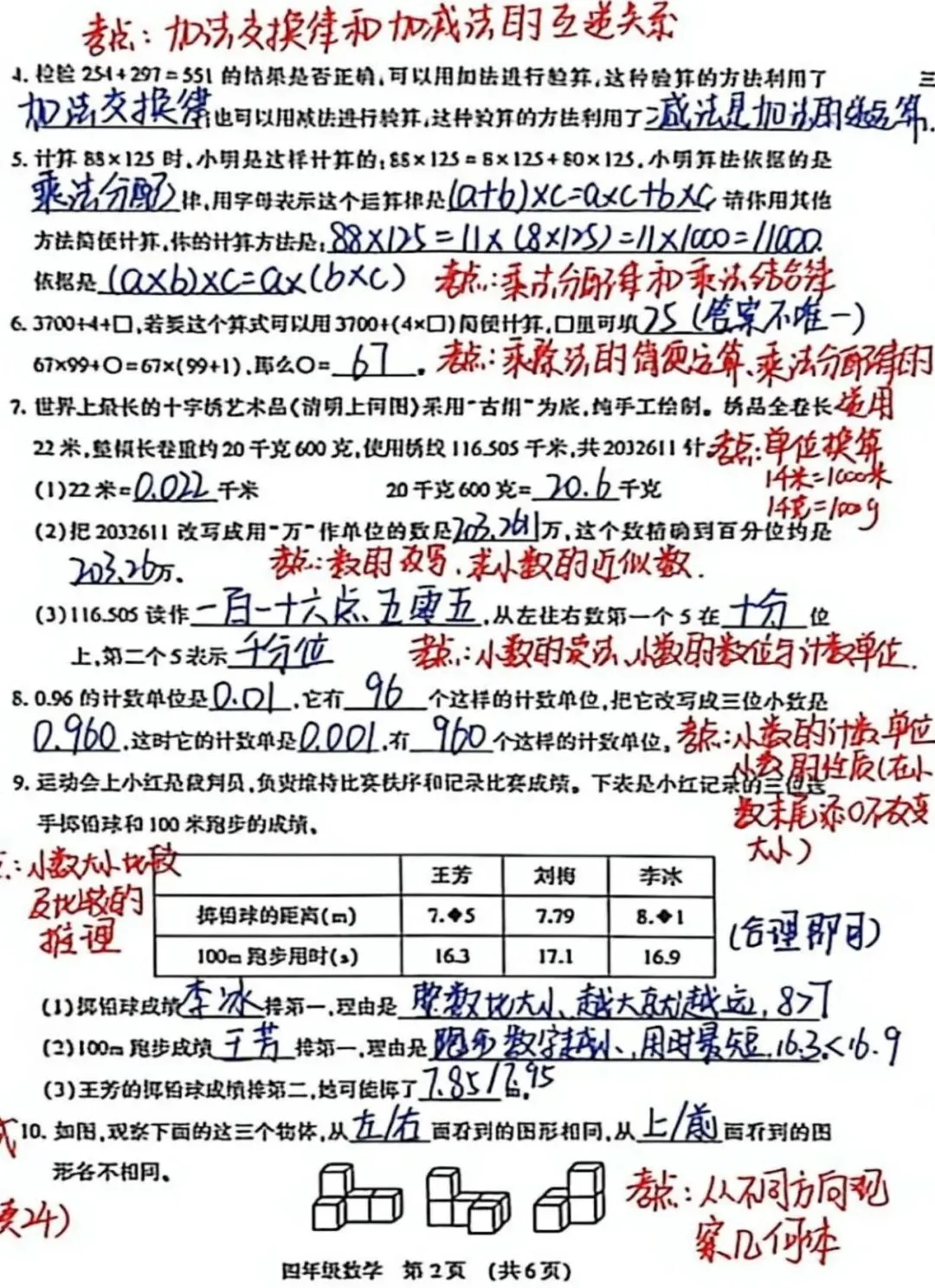 【四年级】期中考试试卷分析 第3张