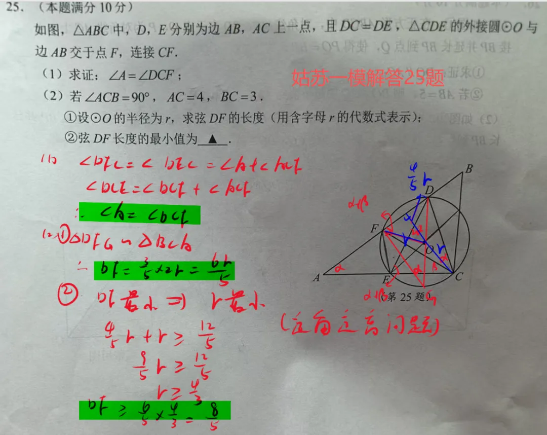 今天苏州四份一模试卷压轴题解析出炉 第14张