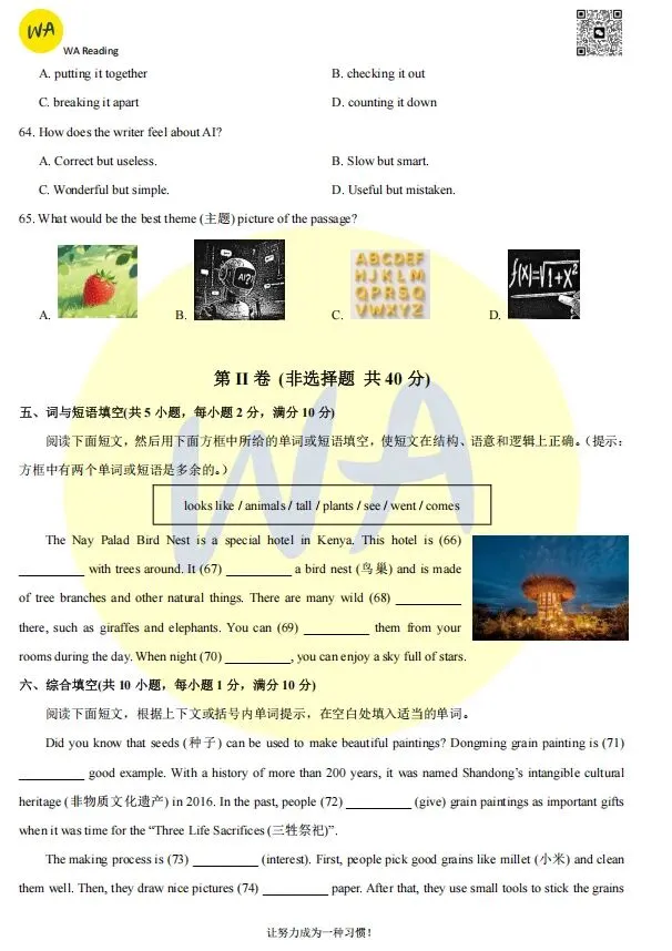 2024-2025年江岸区七下期末试卷 第9张