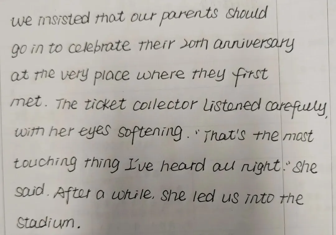 2026年4月高三模拟考试:一篇感人的读后续写的写作技巧展示 第4张