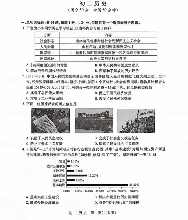 常熟初二期中考试试卷出炉!家长收藏! 第10张