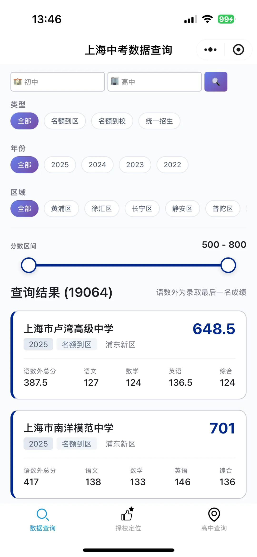 上海中考历年分数线查询及择校定位 第2张