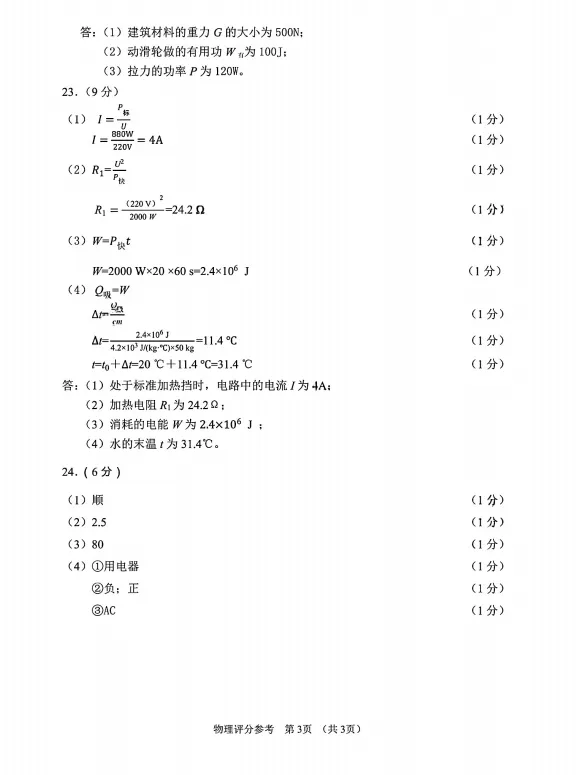 2026大连市一模 物理试卷+答案 第11张
