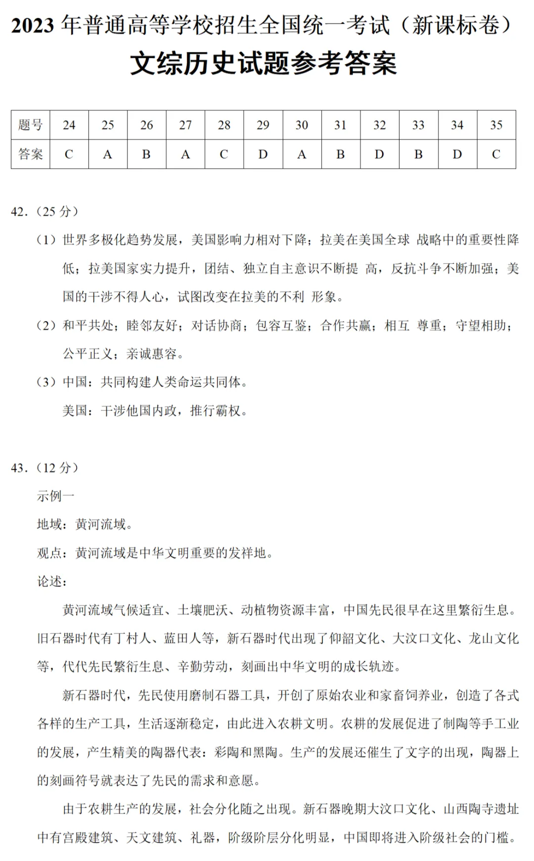 高考真题|2023年高考全国新课标卷历史试题 第6张