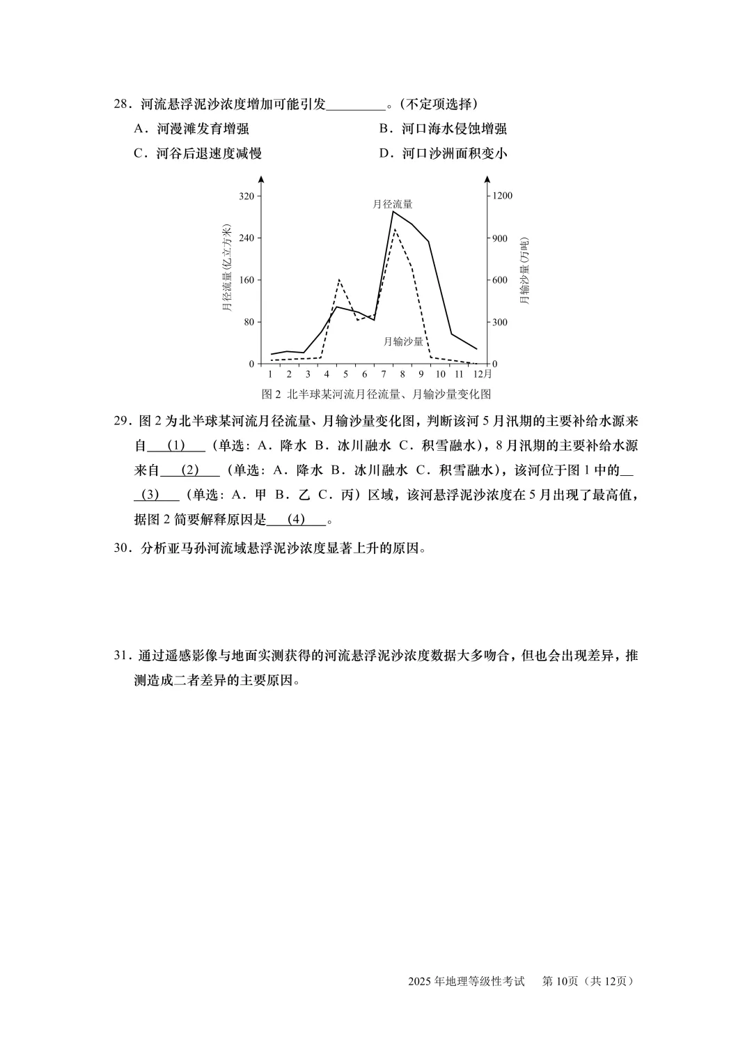 近三年真题回顾丨2025年上海地理等级考真卷及试卷参考解析(1) 第10张