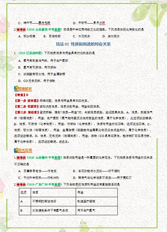 2026中考化学答题技巧模板,打印一份背熟了,考试轻松冲刺90分! 第8张