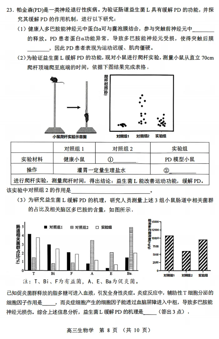 赤峰市高三年级1 20模拟考试生物学试题 第8张