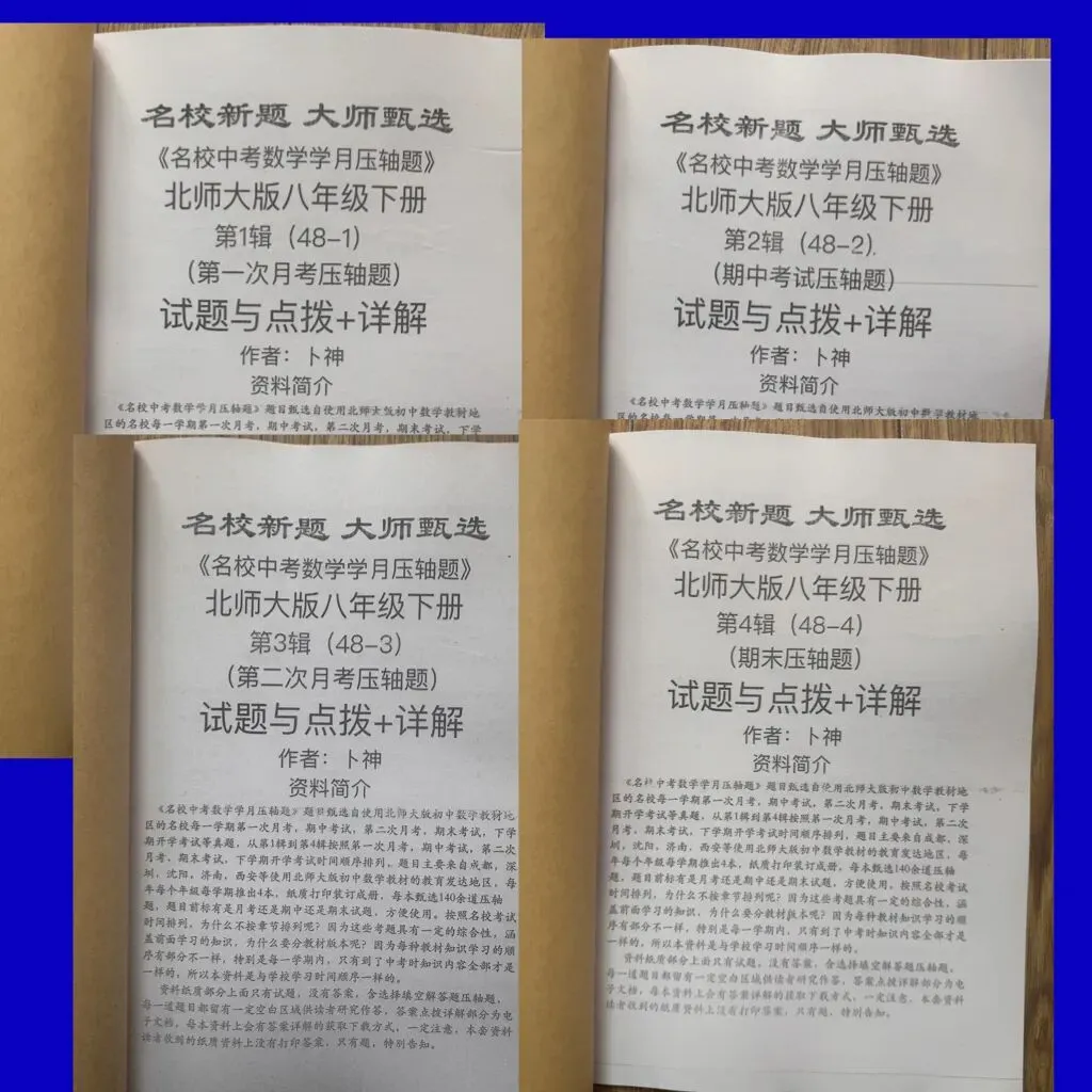 北师大版七八九年级下册《名校中考数学学月压轴题2025》/月考/期中/期末压轴题/名校新题/大师甄选成都深圳沈阳西安济南等地区 第12张