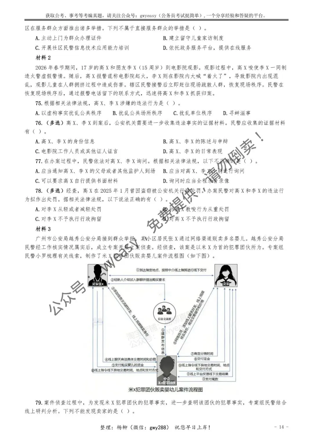 【杨柳真题】2026年3月15日多省(市、区)公务员考试《公安专业科目》pdf及参考答案解析 第23张