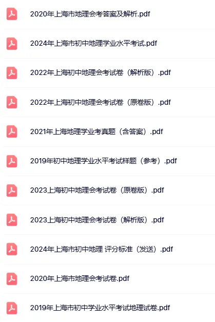 倒计时!上海初中地理会考,往年真题领了吗? 第1张