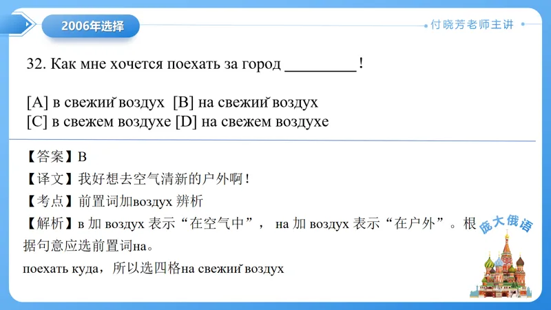 真题课件系列2006(2)年语法选择题解析 第17张