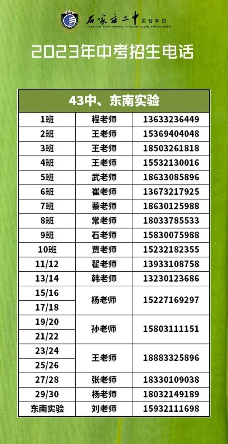 石家庄中考一模签约介绍及各高中招生联系方式(更新中) 第9张