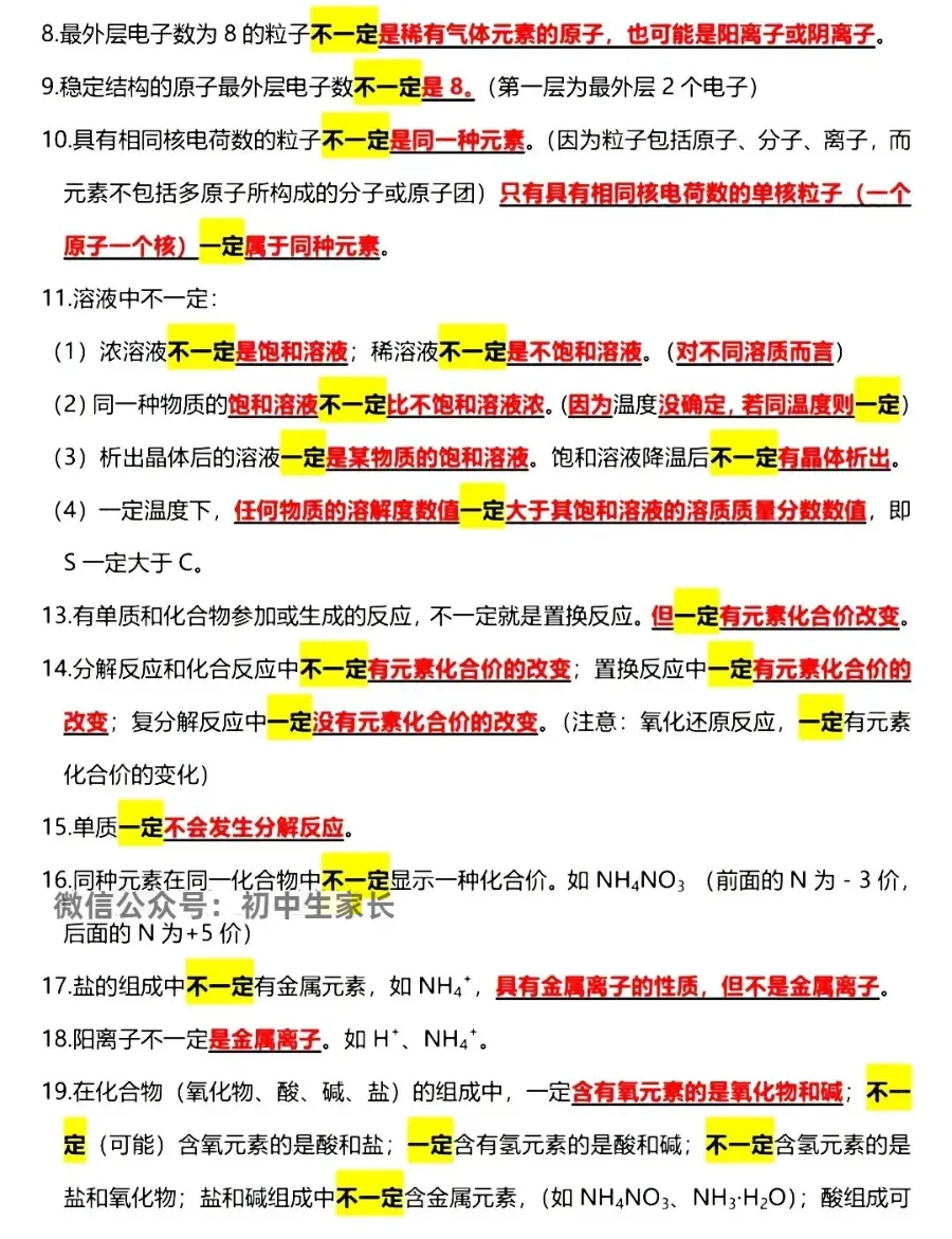 2026中考化学必背重点知识,转给孩子背一遍!(可打印) 第5张