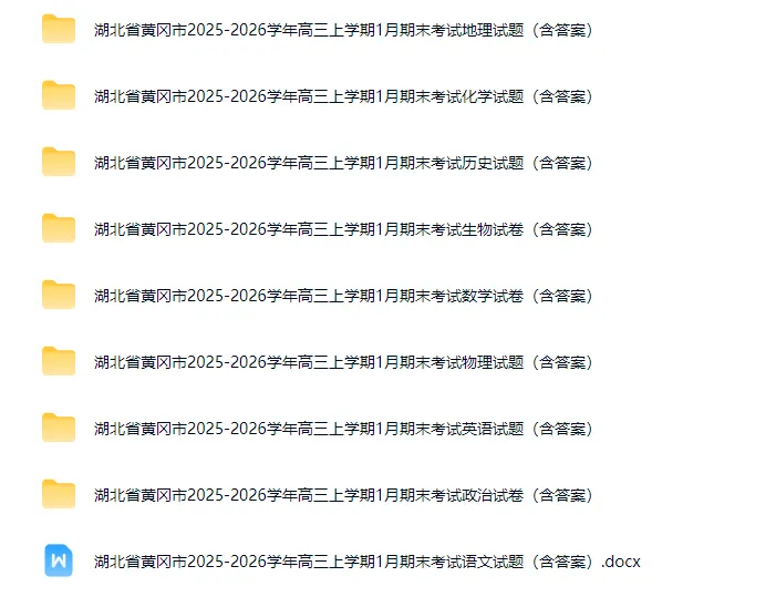 2026全国各地试卷免费分享(1月最新) 第5张