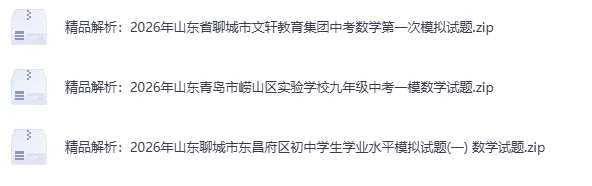 2026年4月山东省各地市中考数学一模真题试卷更新至83份+,精品解析版,涵盖全省各地市,权威模拟精准备考!持续更新…… 第12张