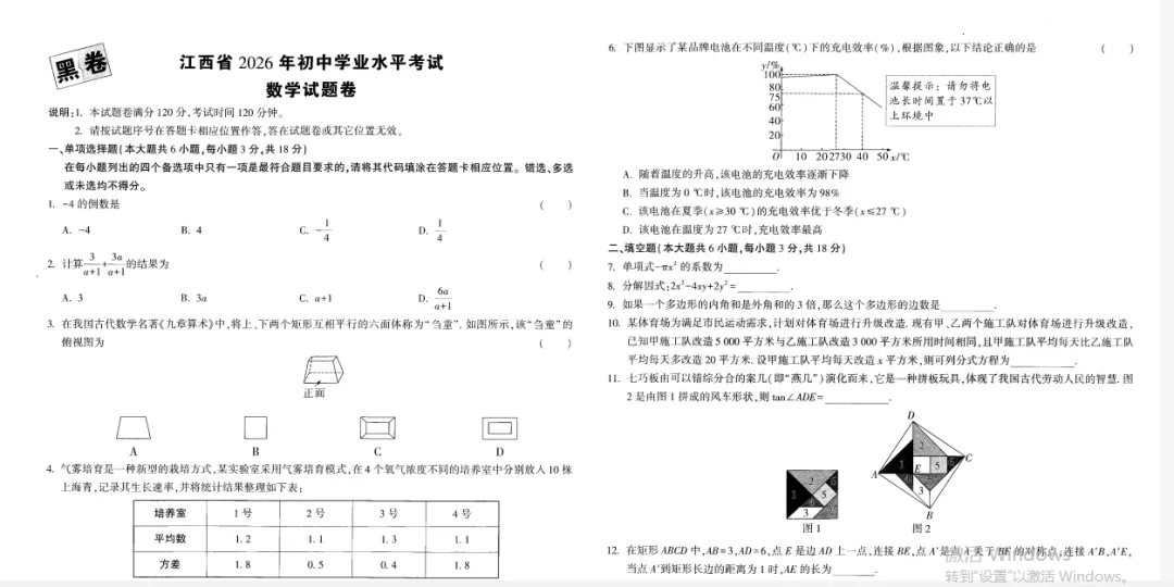 2026江西《万唯中考-黑白卷》完整版试卷详解领取! 第6张