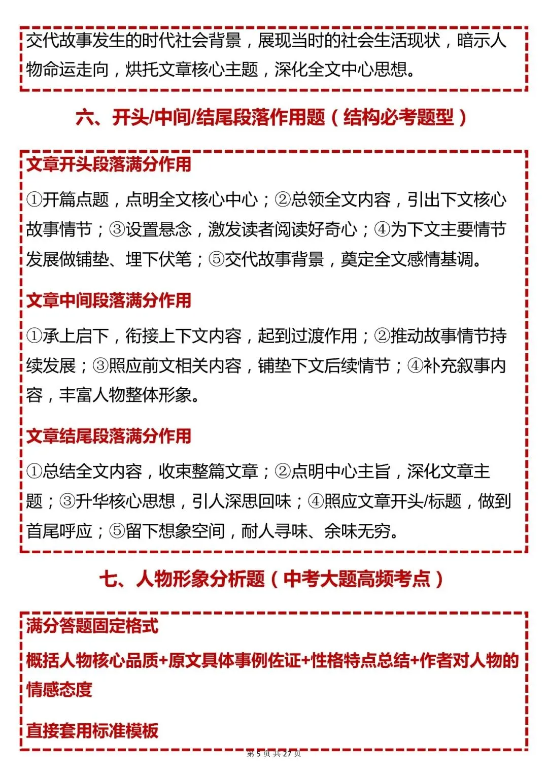 中考语文必背【初中语文阅读理解满分答题技巧】,快收藏 第5张
