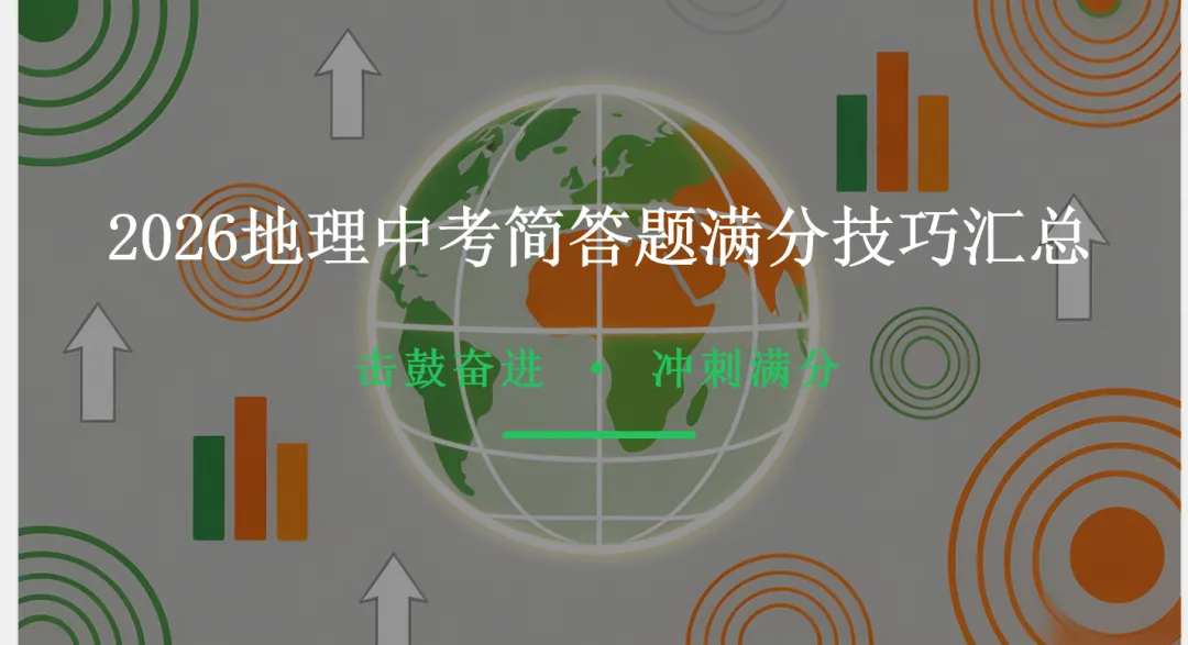2026年地理中考简答题满分技巧汇总PPT课件 第1张