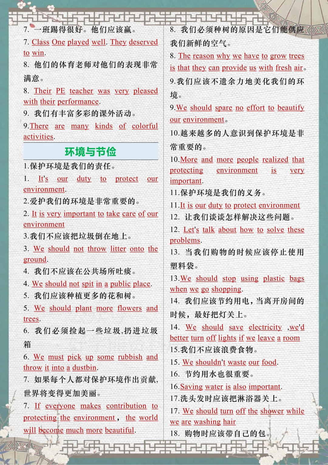 【中考复习】2026中考英语作文满分句型汇总 第4张