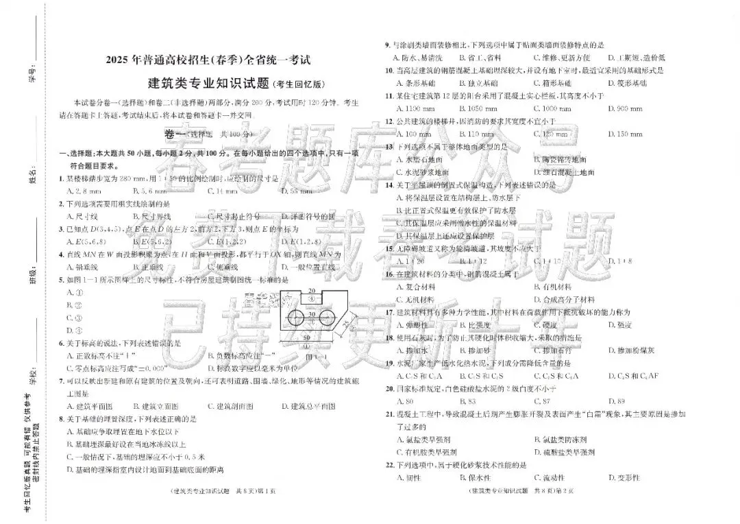 回忆版真题 | 建筑(2023~2025年) 第2张