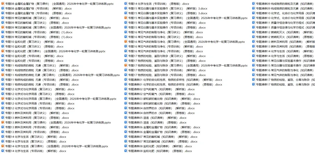 初中化学——2026年中考一轮复习讲义+课件+练习(全国通用版) 第3张
