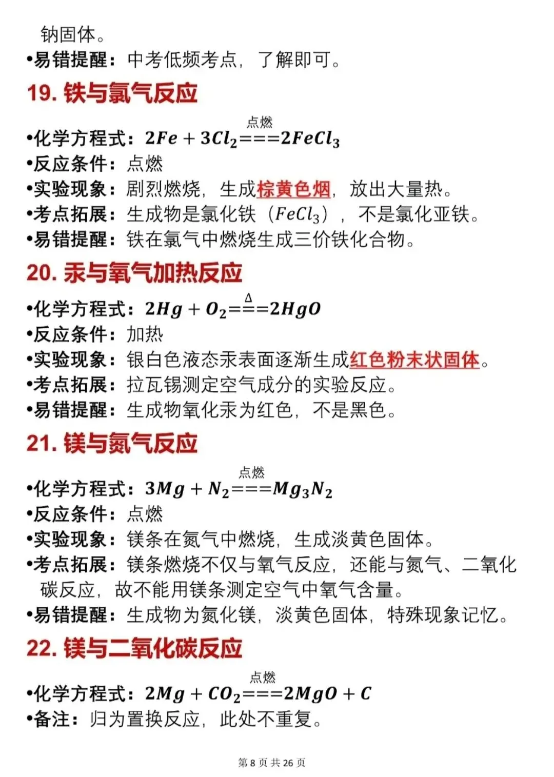 中考必备|化学方程式+反应现象高清梳理 第8张