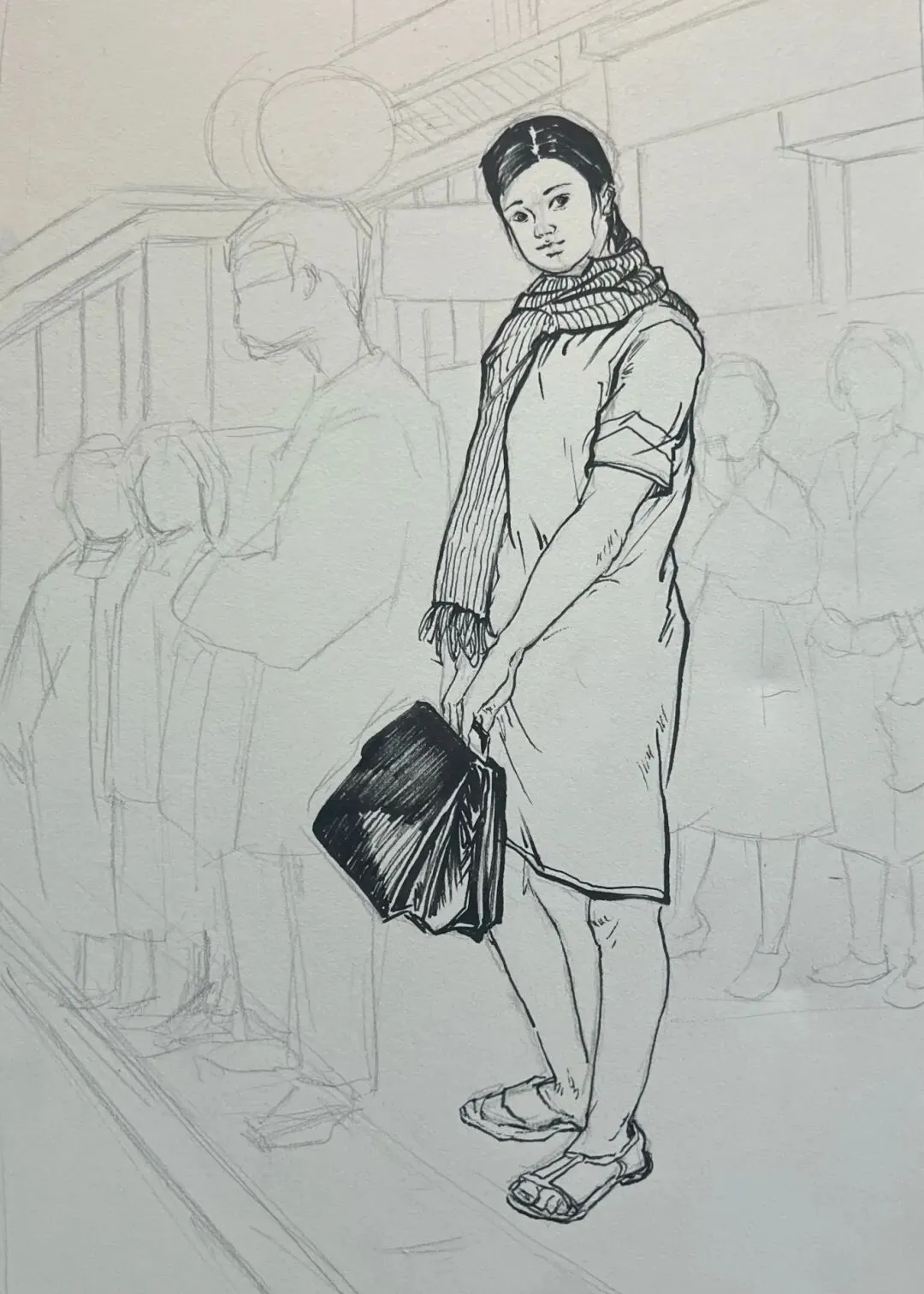 草图带画 | 创意草图——南京师范大学真题《秋意浓》带画教程~ 第6张