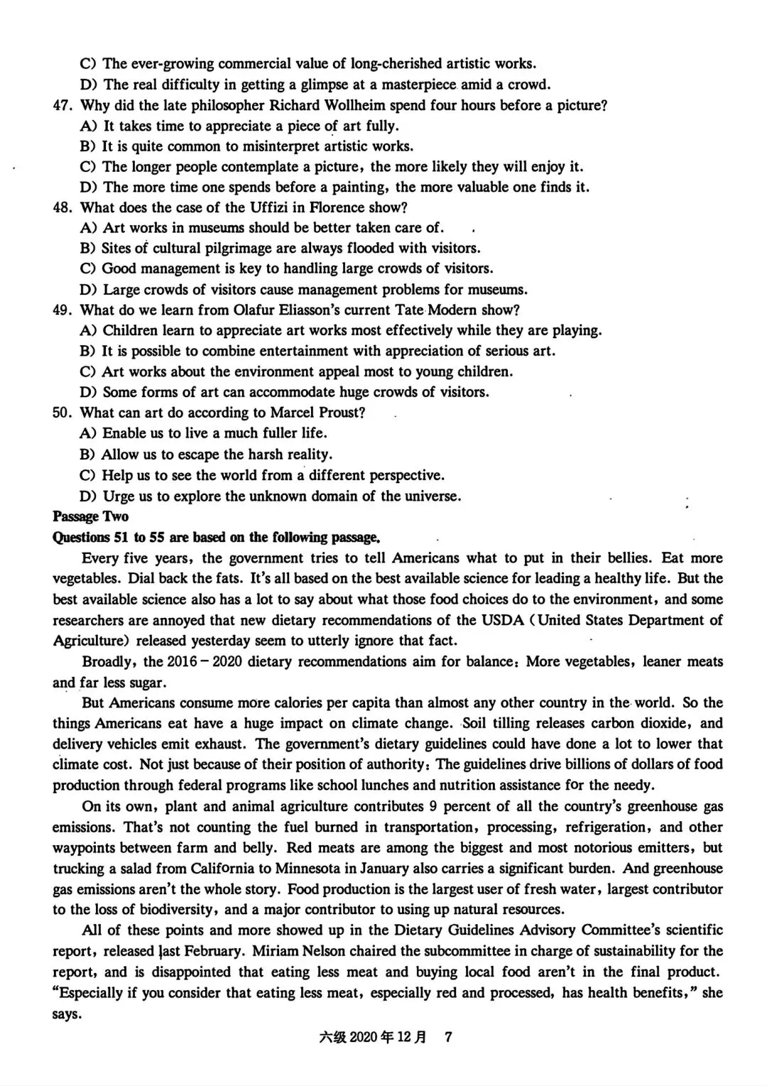 2020年12月六级真题及解析 第12张