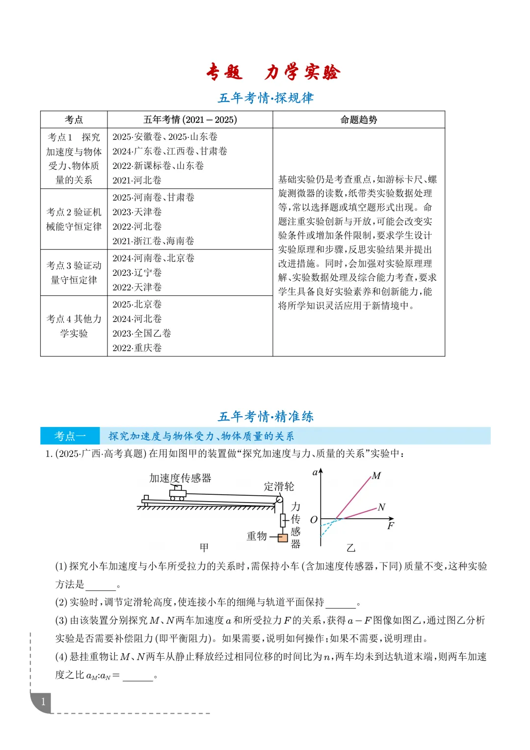 2021-2025年高考物理真题分类汇编 第4张