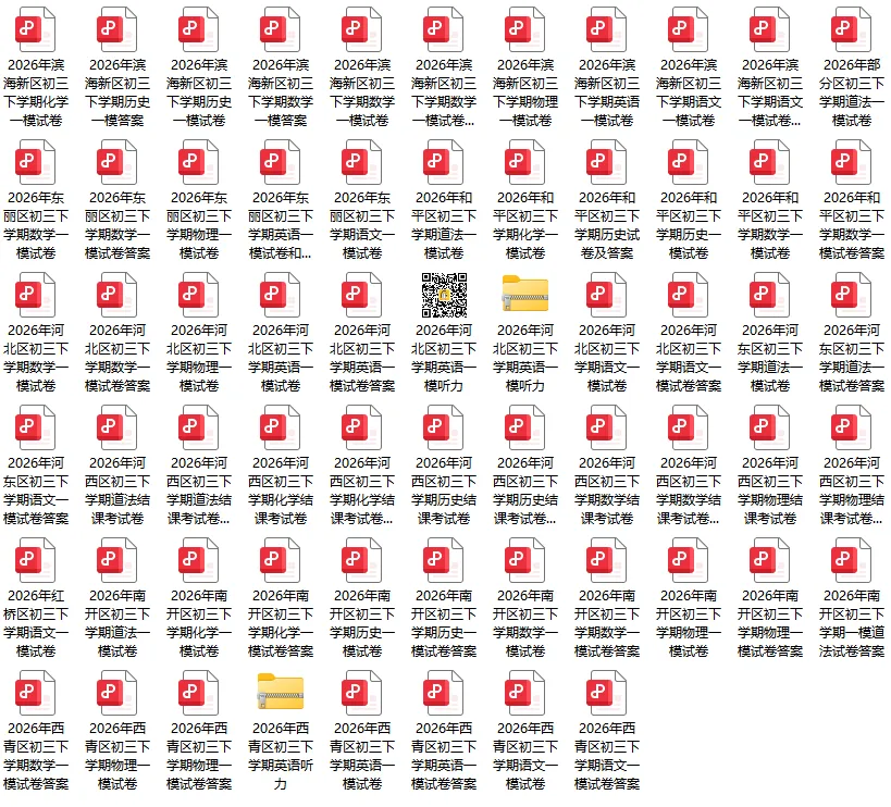 七科全!滨海新区/东丽区/部分区一模真题试卷及答案 第4张