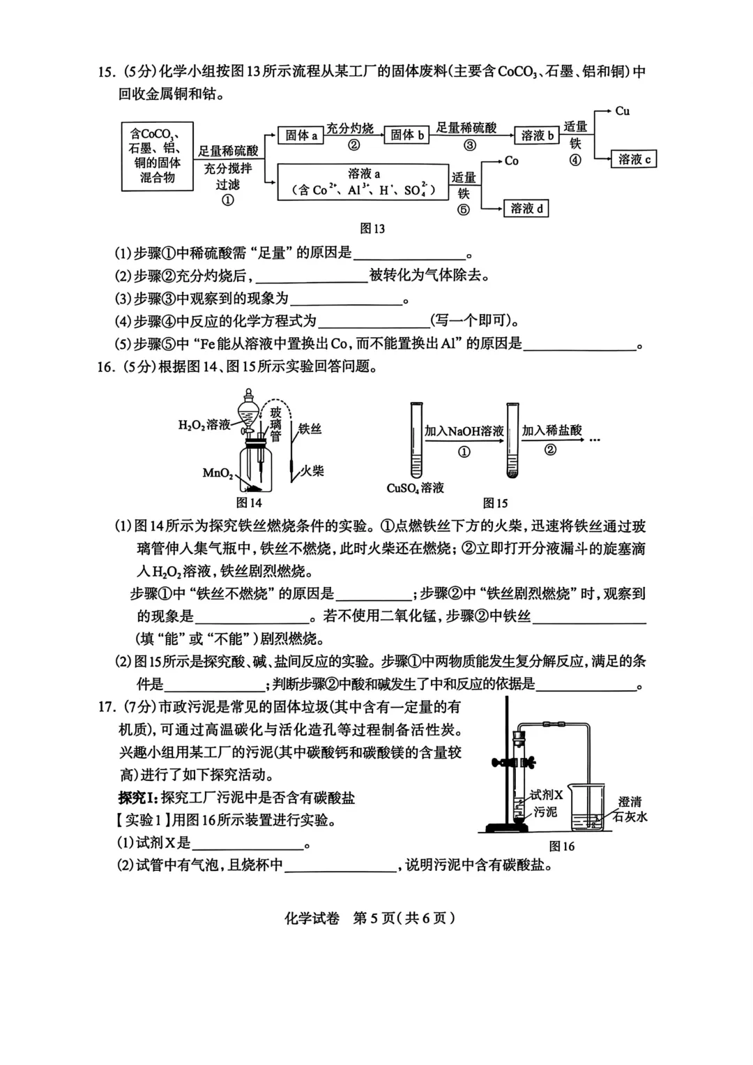 石家庄市中考一模数学化学试卷 第13张