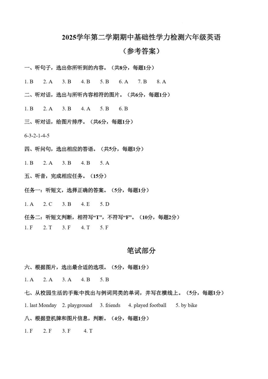 月考真题 | 杭州市临平区2025-2026学年六年级下月考真题 第10张