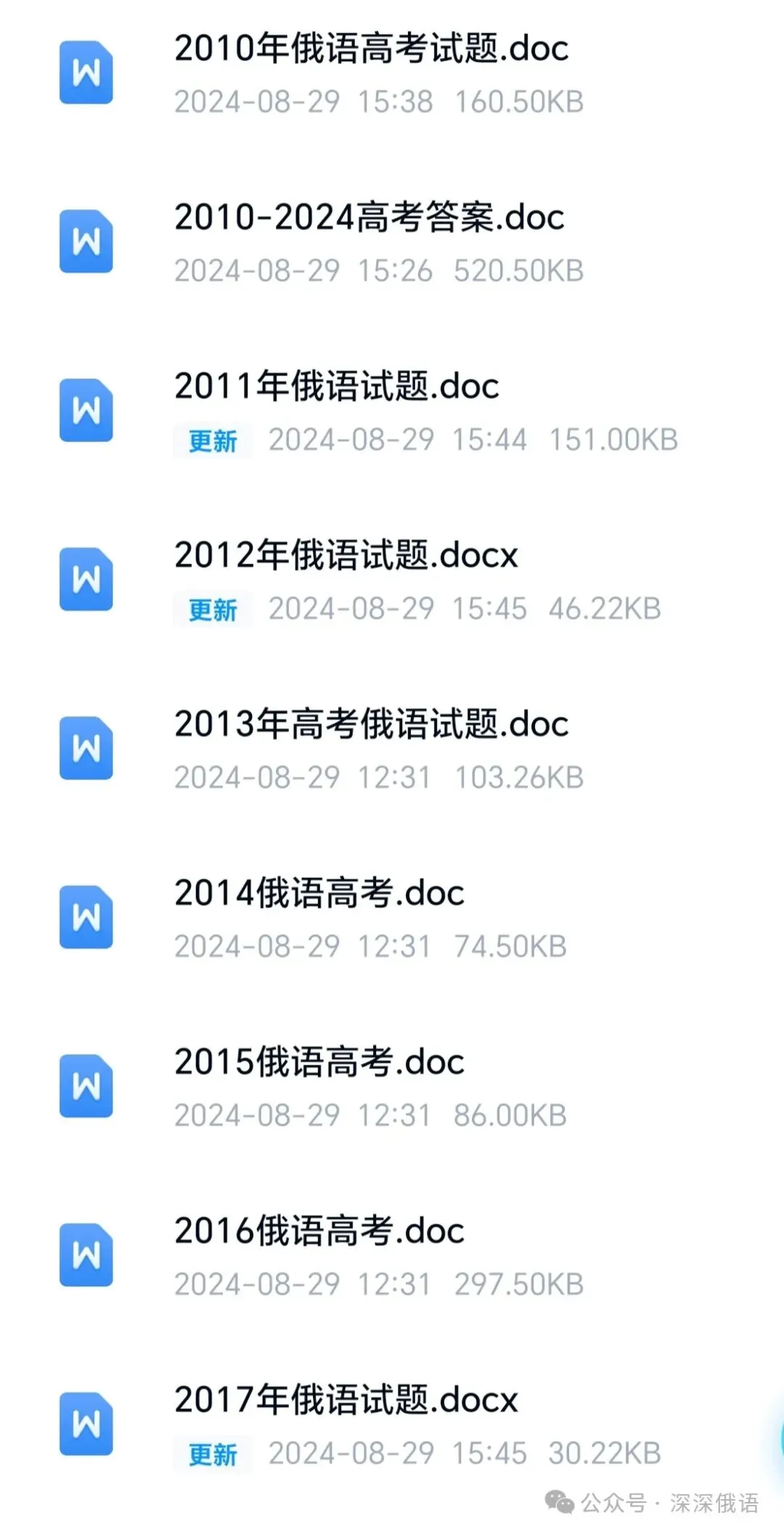 备考消息:历次原装中国高考俄语真题汇编集锦(2010-2024) 第2张
