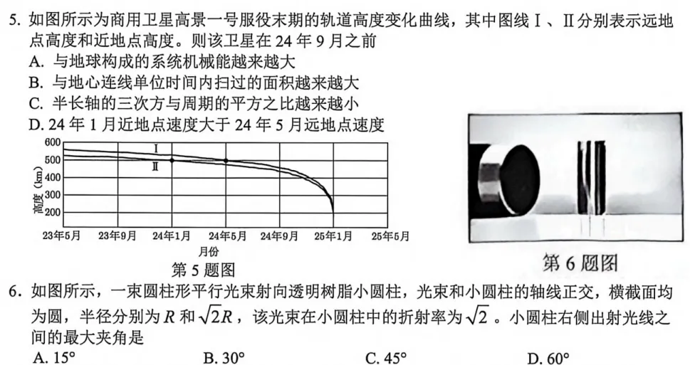 2604稽阳联考物理试卷解析(选择题) 第4张