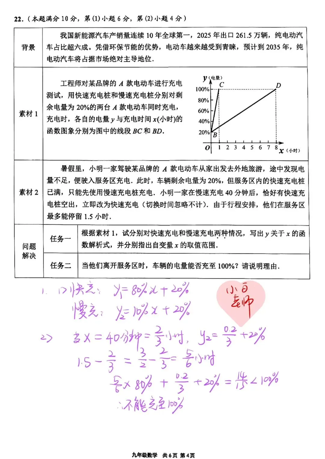 2026崇明初三二模数学试卷 第4张