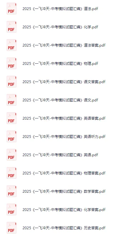 2025版初中各科《一飞冲天:中考模拟试题汇编》全套电子版(网盘下载链接)专项精品试题分类、初中学业水平考察测试卷 第3张