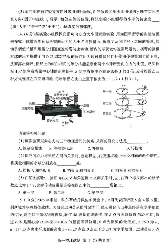 2028届高一下名校中考物理(总1246期) 第6张