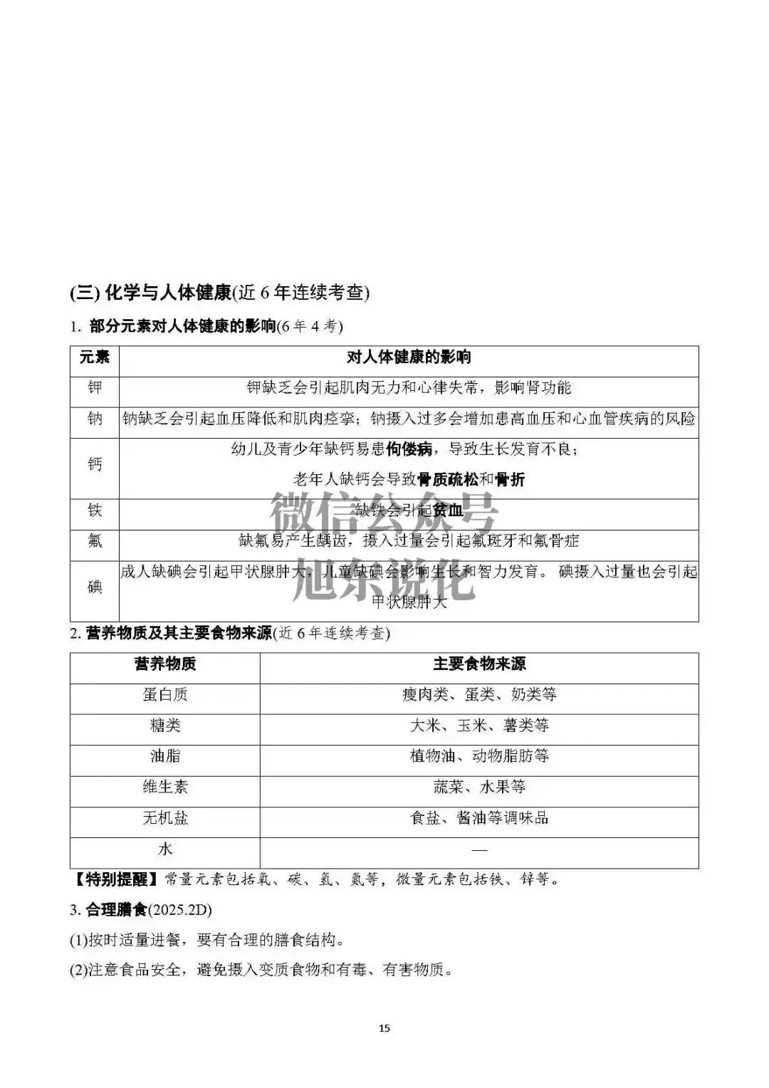 限时免费中考资料 | 中考化学基础知识速记 第17张