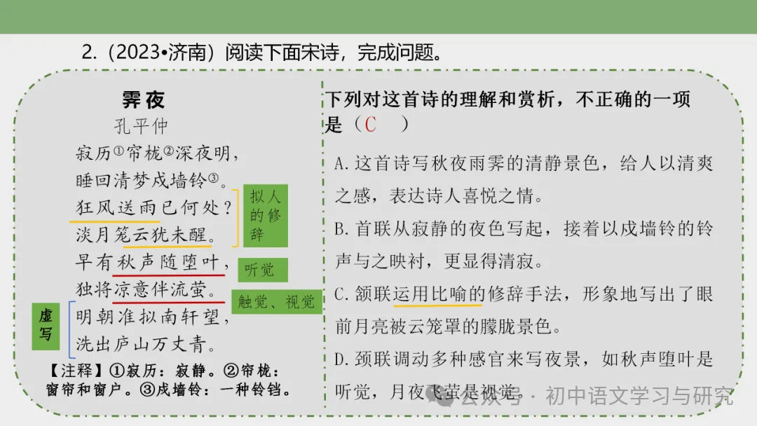 2026年中考专题复习:古诗词阅读技巧 ppt 第89张