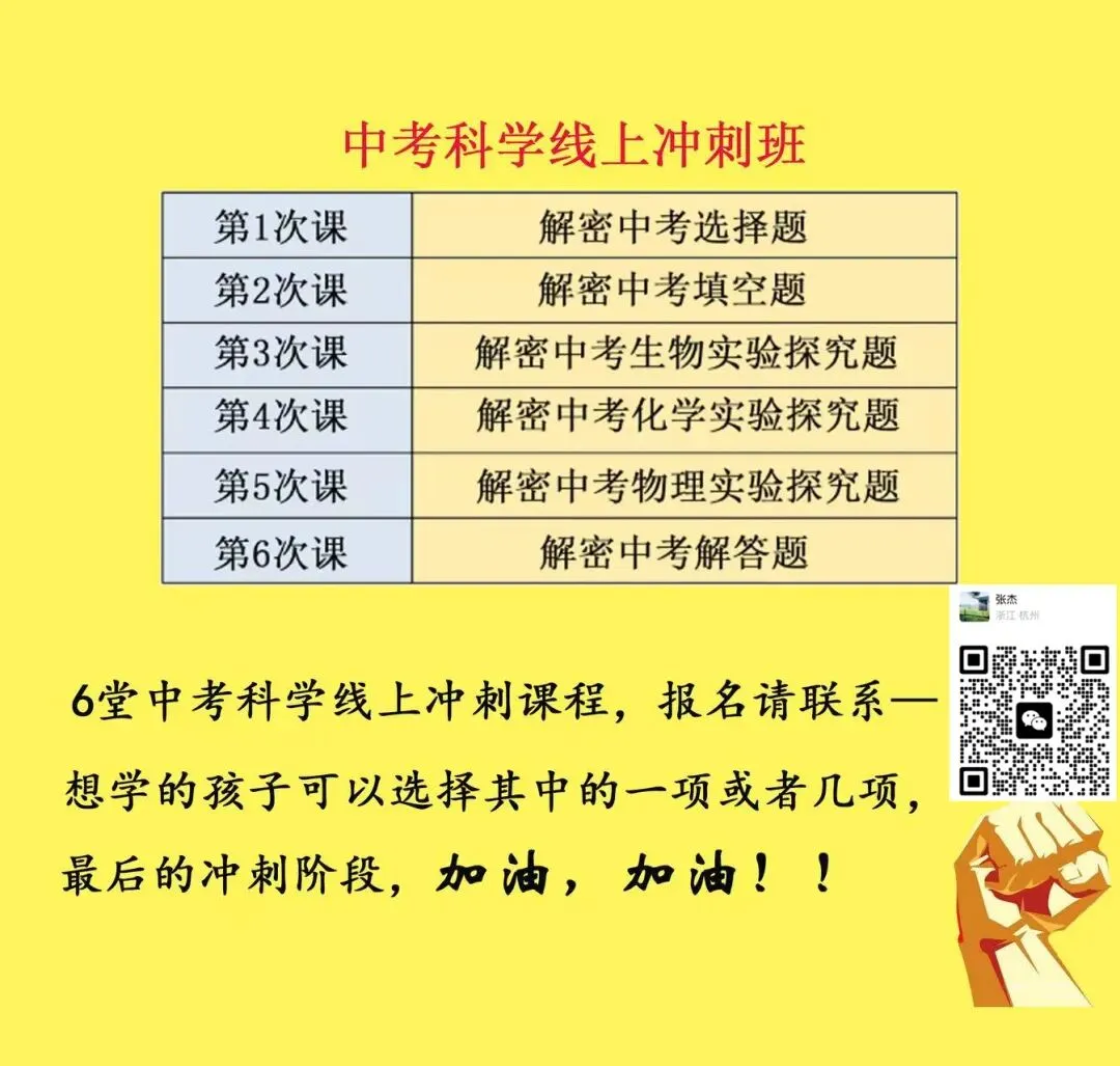2026一模科学试卷分享,中考科学冲刺班 第8张