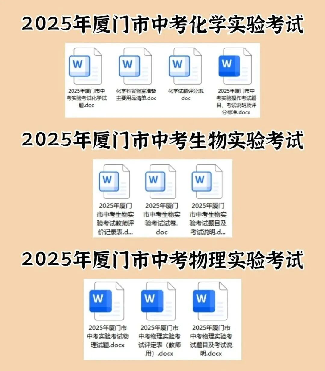 厦门中考实验考:往年真题+备考要点梳理 第1张