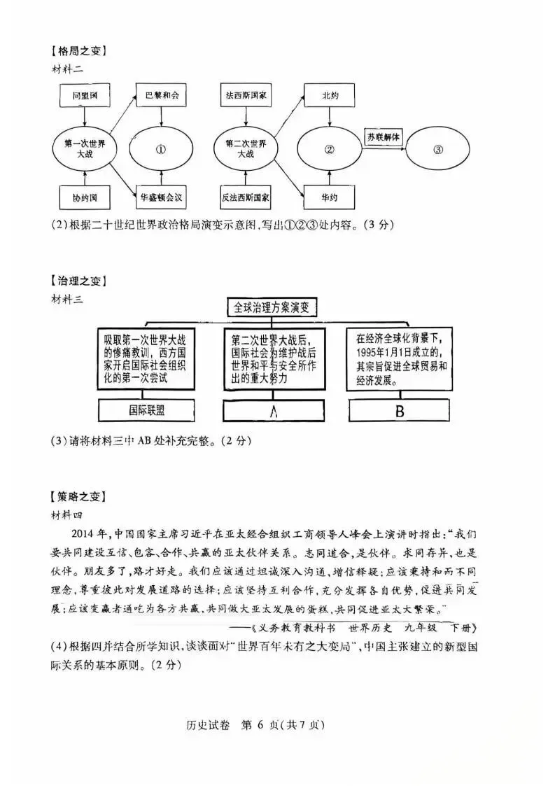 南岗区九年级复习情况调研测试(二)试卷+答案【2026年】【历史】【高清电子版】 第7张