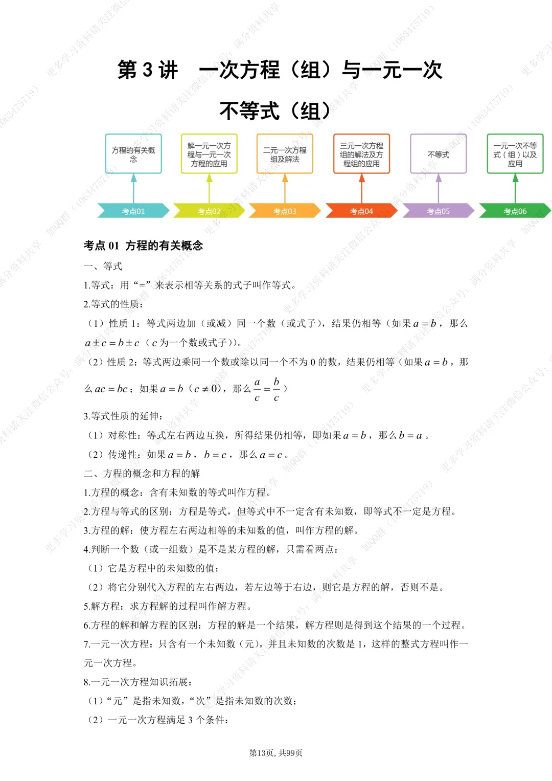 【初中数学】中考复习初中数学知识点梳理记背版(pdf分享) 第14张