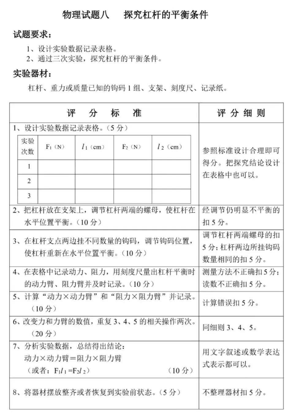 2026中考物理实验复习参考资料和操作参考视频 第6张