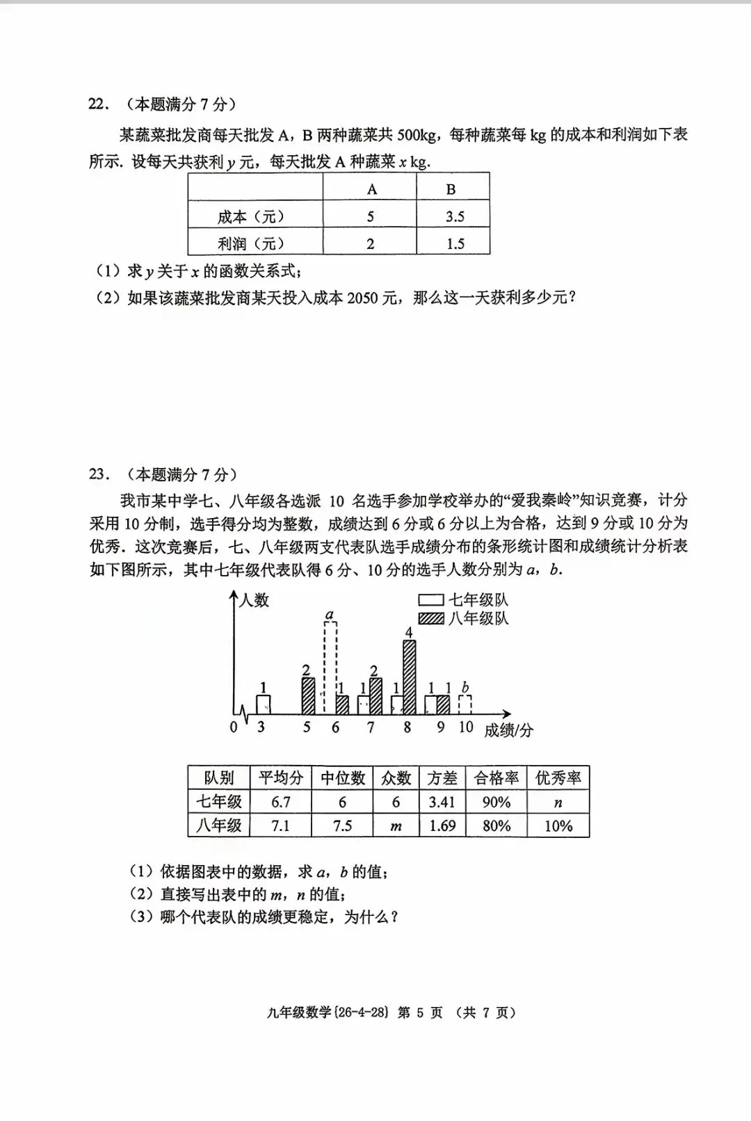 西工大附中第五次模拟考试,题型挺新颖...可以作为最后阶段冲刺 第5张