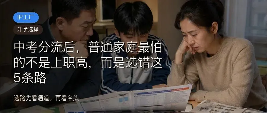 中考分流后,普通家庭最怕的不是上职高,而是选错这5条路 第1张