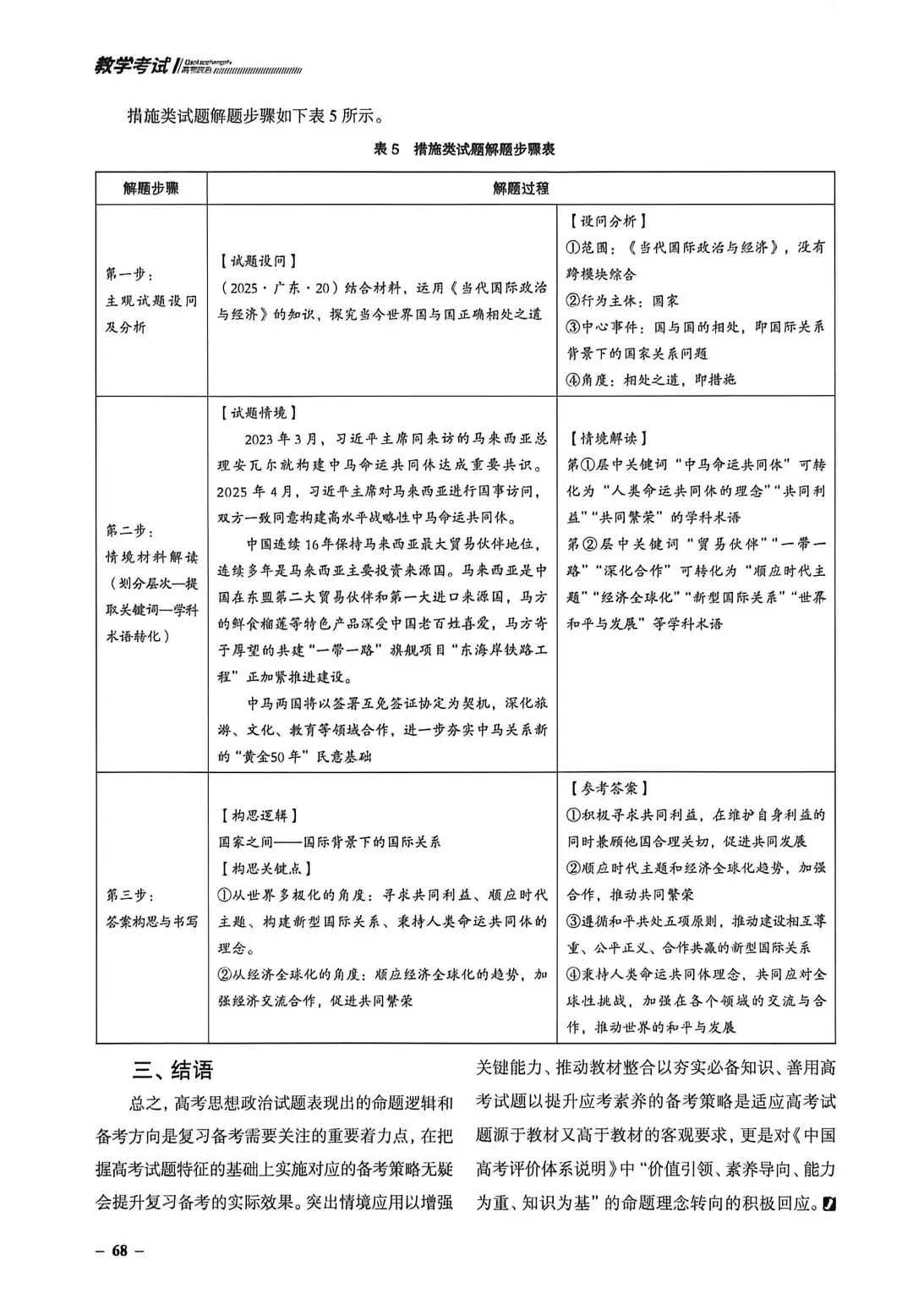 杨军:析真题特征 探备考策略—以《当代国际政治与经济》为例《教学考试》202603期 第6张