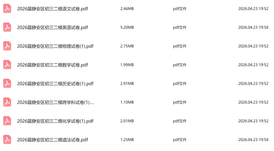 最新!2026届16个区初三二模试卷汇总! 第4张