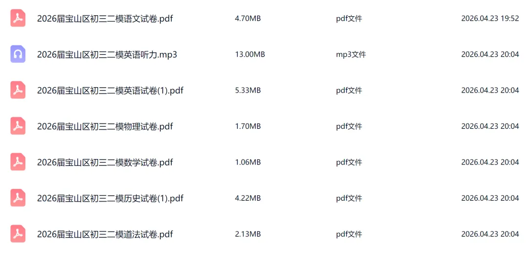 最新!2026届16个区初三二模试卷汇总! 第9张