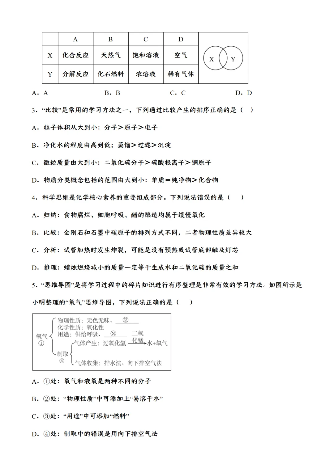 F923 2026决胜中考 《专题训练---化学思想与方法 》[Word可编辑] 第3张